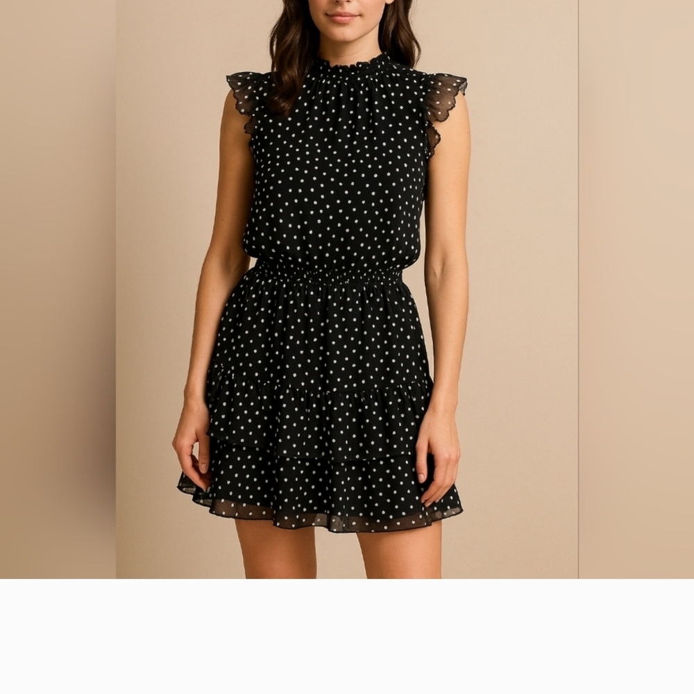 Black Polka Dot Ruffle Dress